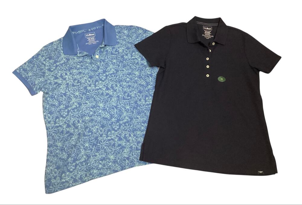 L.L.Bean Women's Premium Double L Polo Shirts XS Regular Short Sleeve lot of 2